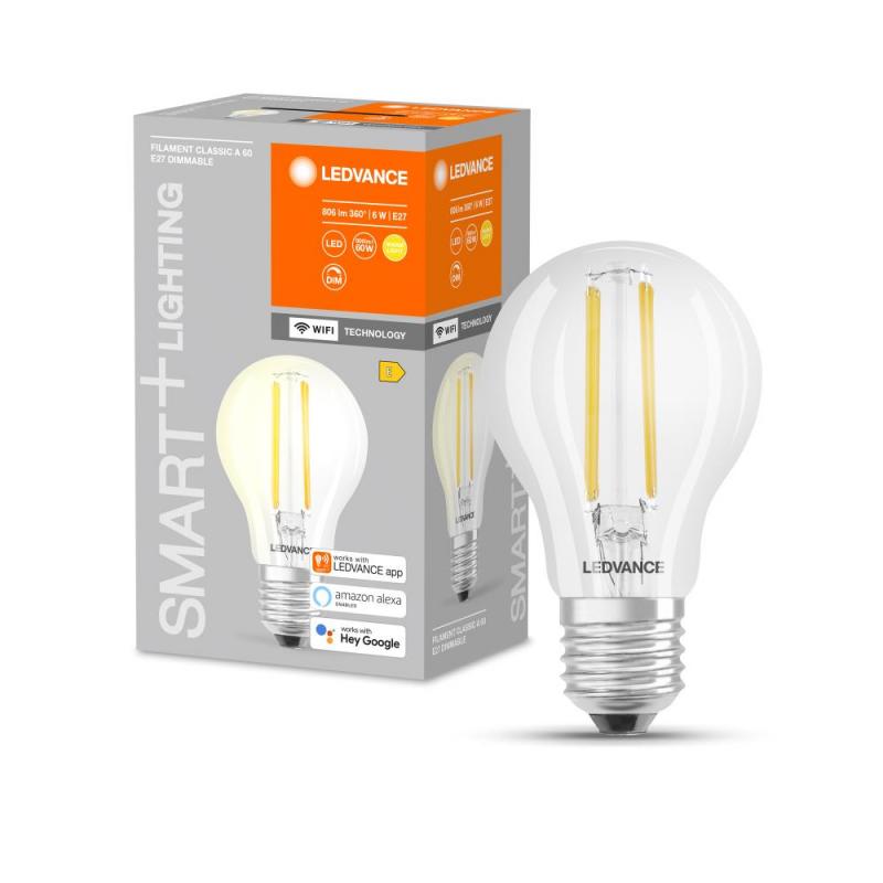LEDVANCE SMART+ Classic E27 Leuchtmittel Filament 5,5W Wlan WiFi Warmweiss
